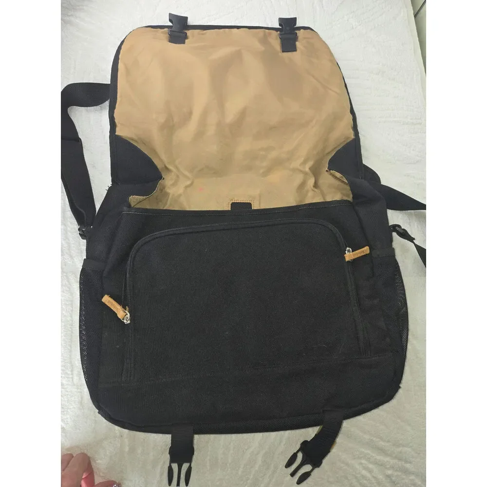 Timberland Vintage Canvas Messenger Bag Laptop Crossbody Large 18x15 Black